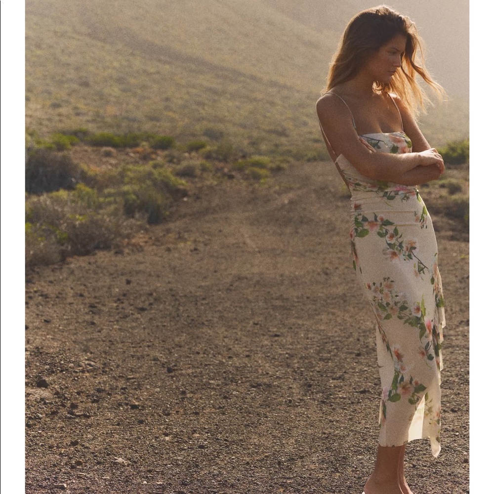 Floral print ruffle dress